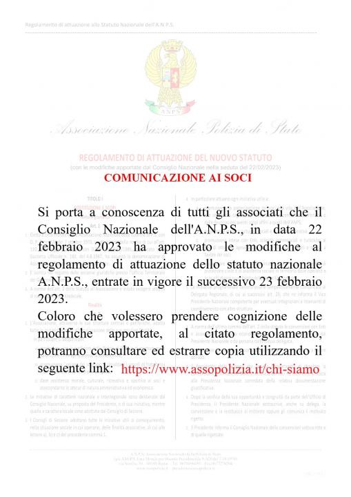 Il Consiglio Nazionale ha approvato le modifiche al Regolamento di Attuazione dello Statuto Naz.