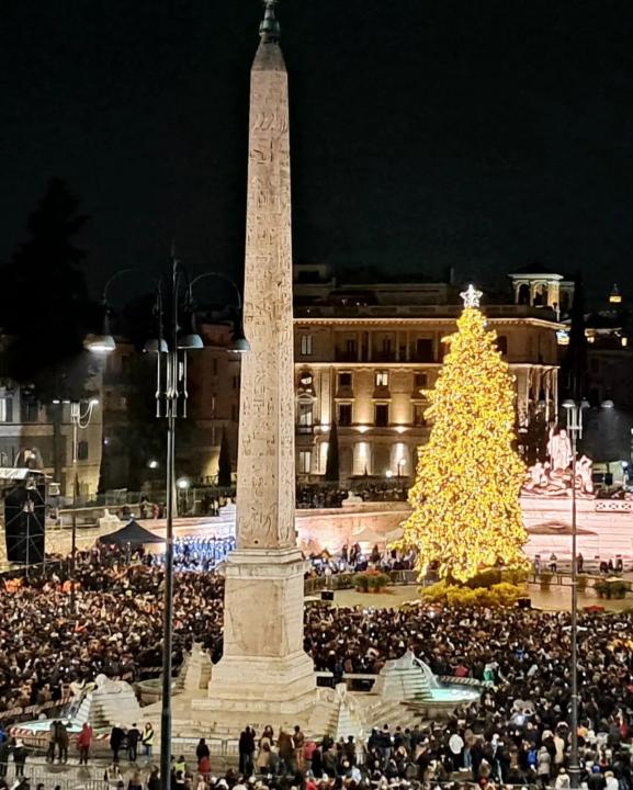 Roma, piazza del Popolo, accensione Albero di Natale